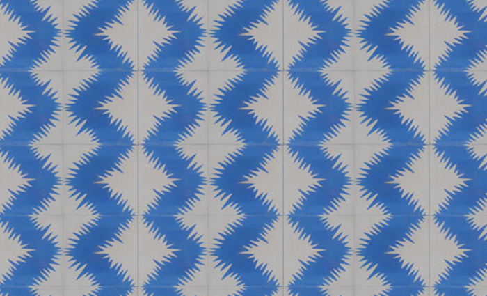 cement tile ikat zigzag zig zag blue moroccan cococozy popham design